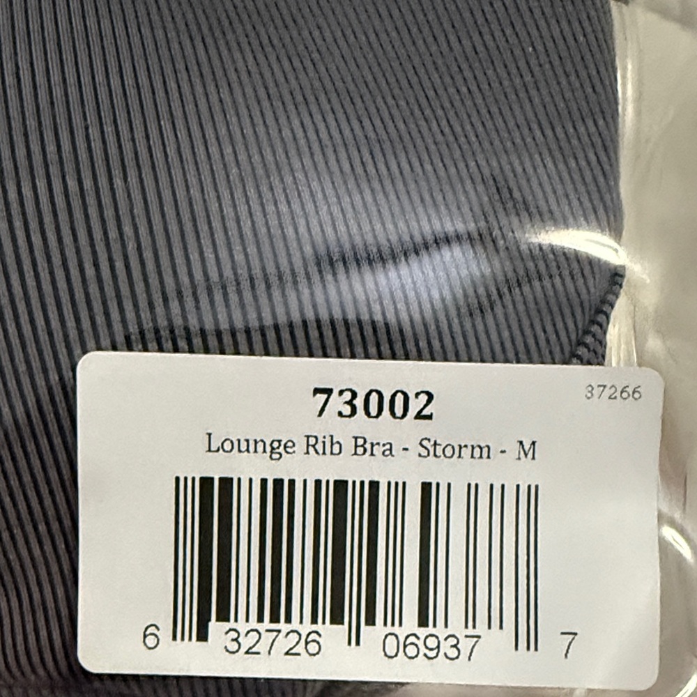 NWT! Bombshell Sportswear Lounge Rib Bra Storm( Charcoal Gray)Racerback - Picture 4 of 4